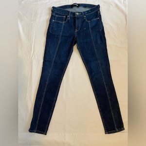 Express dark wash mid rise ankle leggings